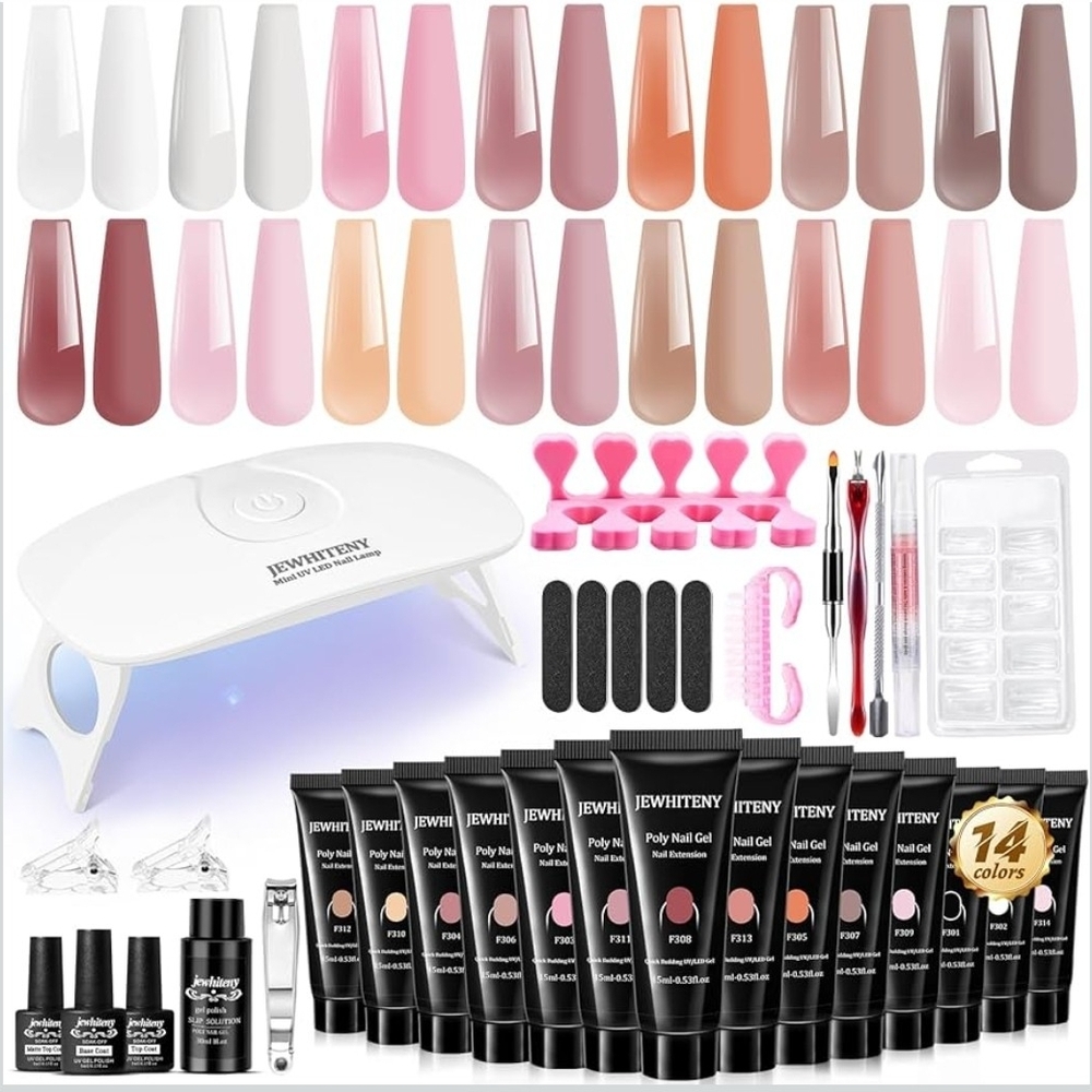 Jewhiteny Poly Gel Nail Kit with Nail Dryer - Picture 4 of 11